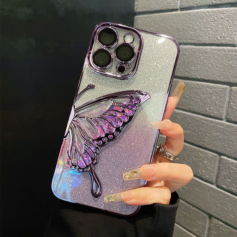 iPhone Case Quicksand Butterfly Design A(With A Glitter Sheet)