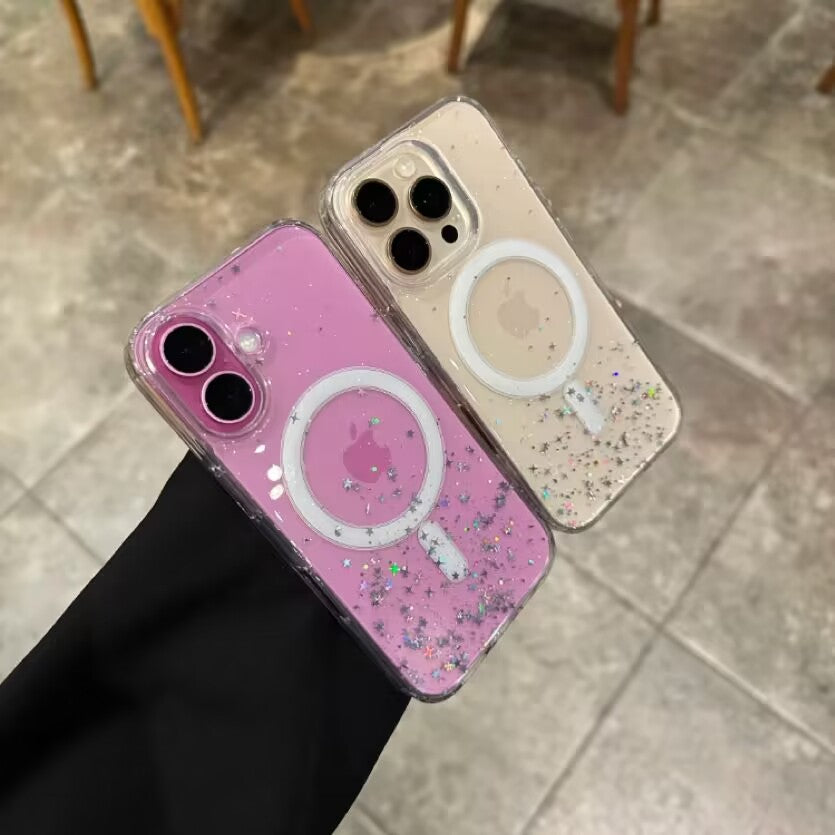 iPhone Case HD Transparent with Glitter A(Clear)