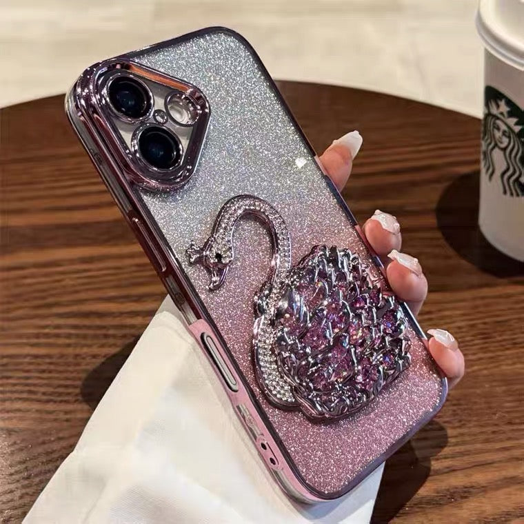iPhone Case Quicksand Swan Design B(With A Glitter Sheet)