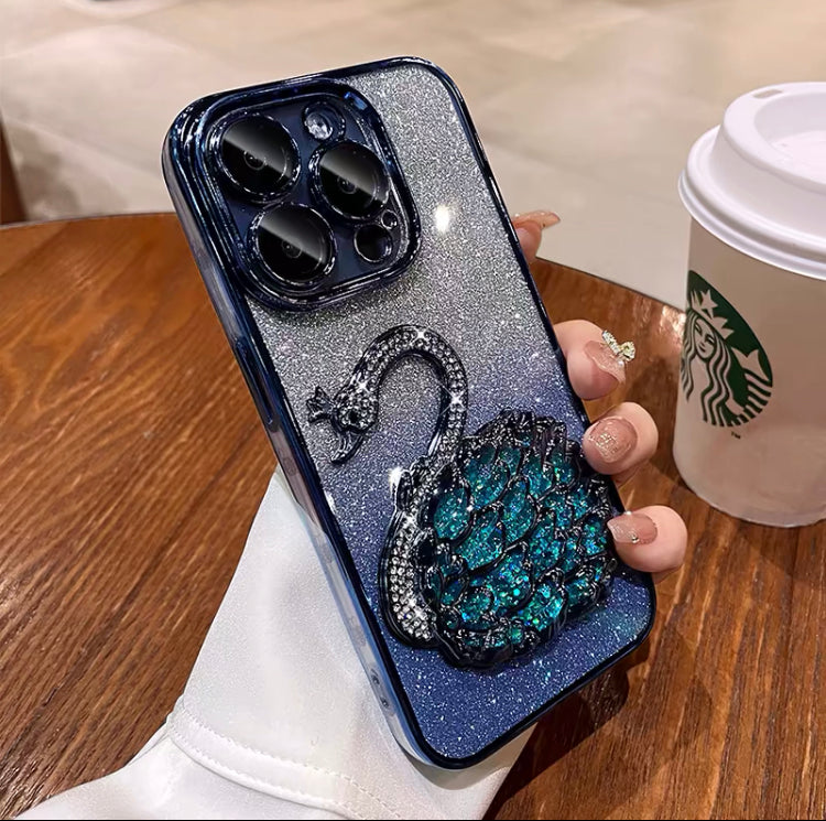 iPhone Case Quicksand Swan Design A(With A Glitter Sheet)