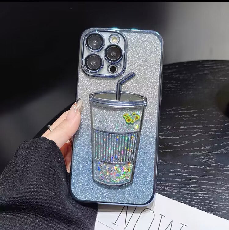 iPhone Case Quicksand Bottle Design A(With A Glitter Sheet)