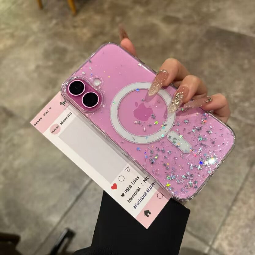 iPhone Case HD Transparent with Glitter A(Clear)