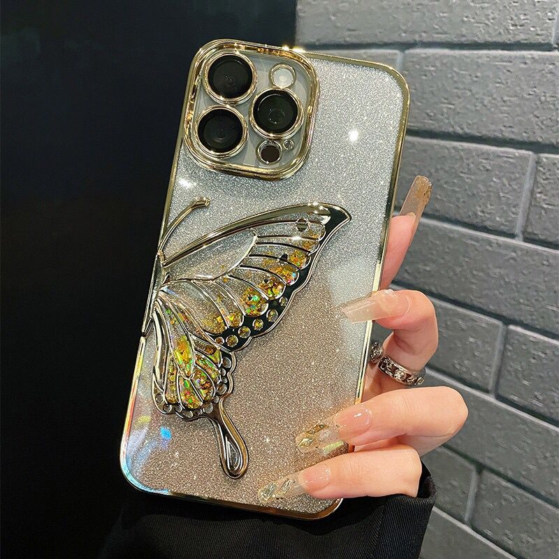 iPhone Case Quicksand Butterfly Design A(With A Glitter Sheet)