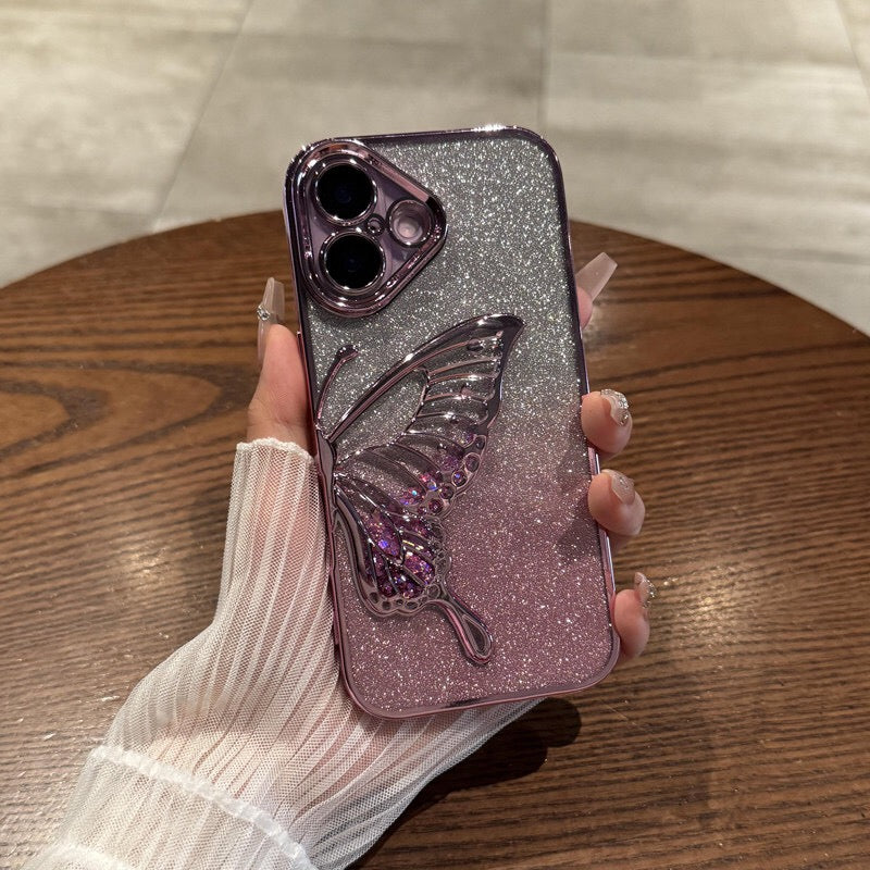 iPhone Case Quicksand Butterfly Design B(With A Glitter Sheet)
