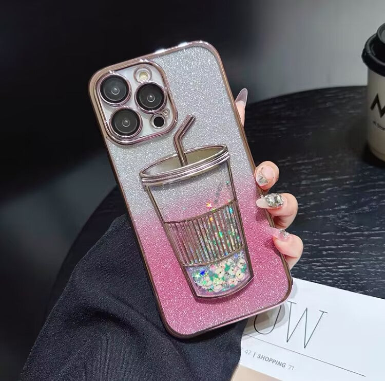 iPhone Case Quicksand Bottle Design A(With A Glitter Sheet)
