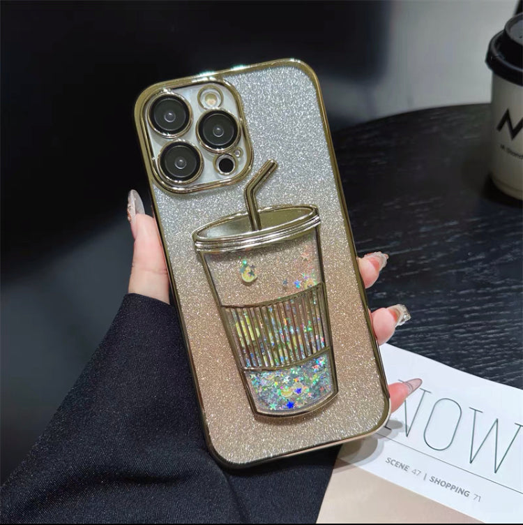 iPhone Case Quicksand Bottle Design A(With A Glitter Sheet)