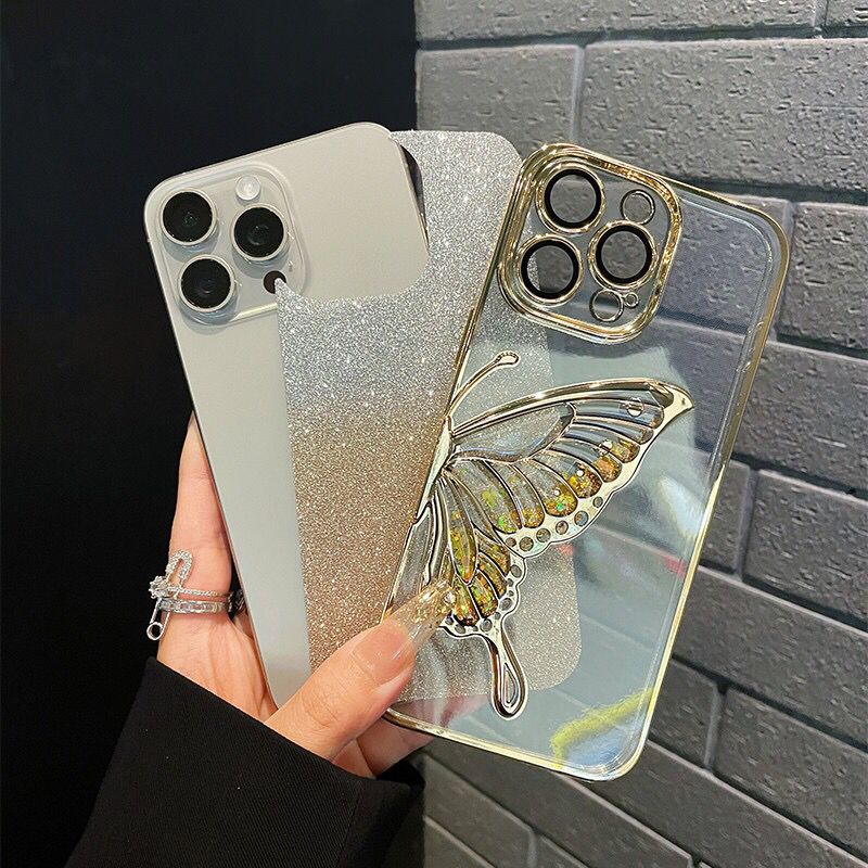 iPhone Case Quicksand Butterfly Design A(With A Glitter Sheet)