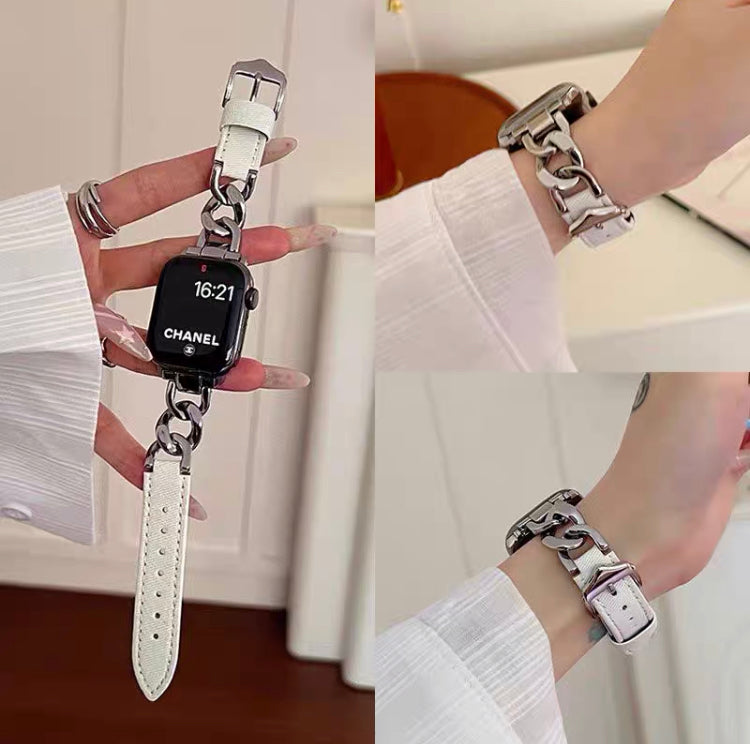 Apple Watch Band Denim Chain Stitching Design