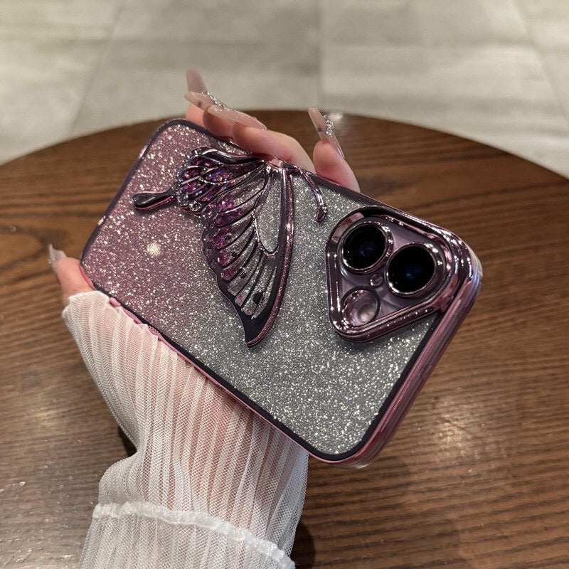 iPhone Case Quicksand Butterfly Design B(With A Glitter Sheet)