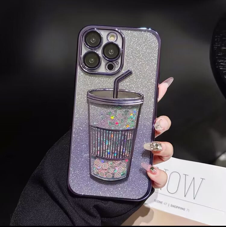 iPhone Case Quicksand Bottle Design A(With A Glitter Sheet)