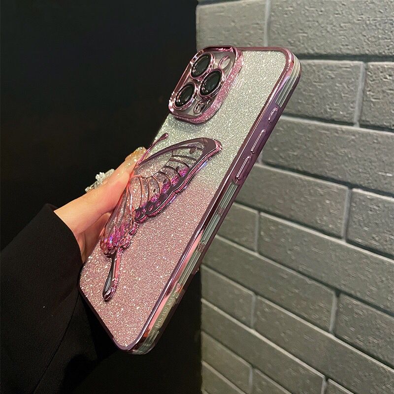 iPhone Case Quicksand Butterfly Design A(With A Glitter Sheet)