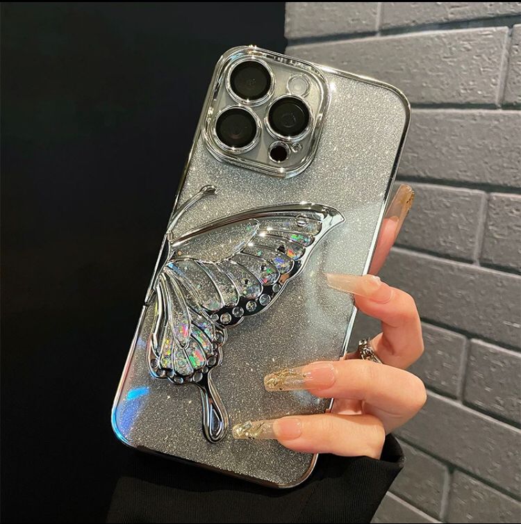 iPhone Case Quicksand Butterfly Design A(With A Glitter Sheet)