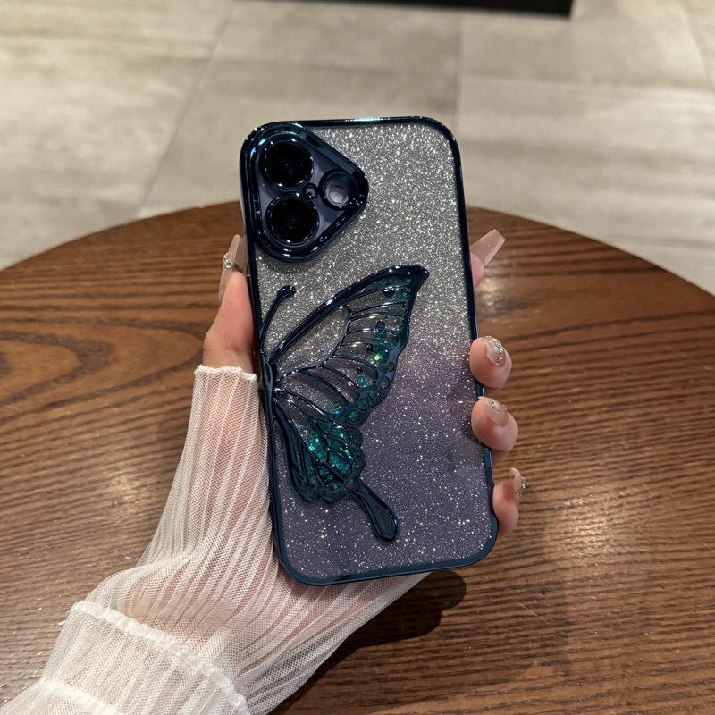iPhone Case Quicksand Butterfly Design B(With A Glitter Sheet)