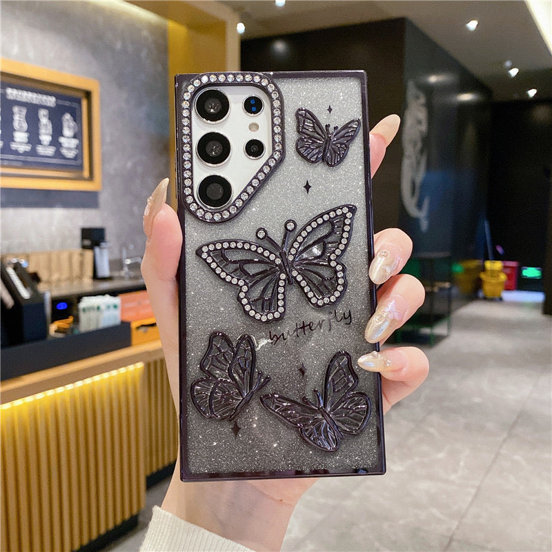 Samsung Case Quicksand Butterfly Design B(With A Glitter Sheet)