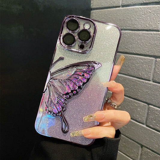 iPhone Case Quicksand Butterfly Design A(With A Glitter Sheet) C-02