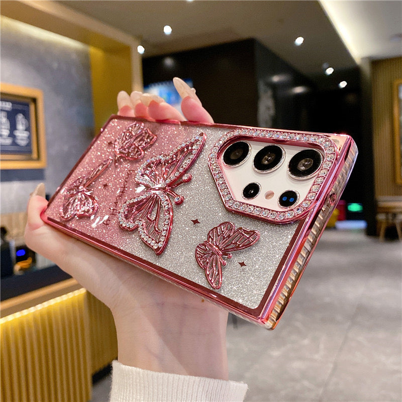 Samsung Case Quicksand Butterfly Design B(With A Glitter Sheet)
