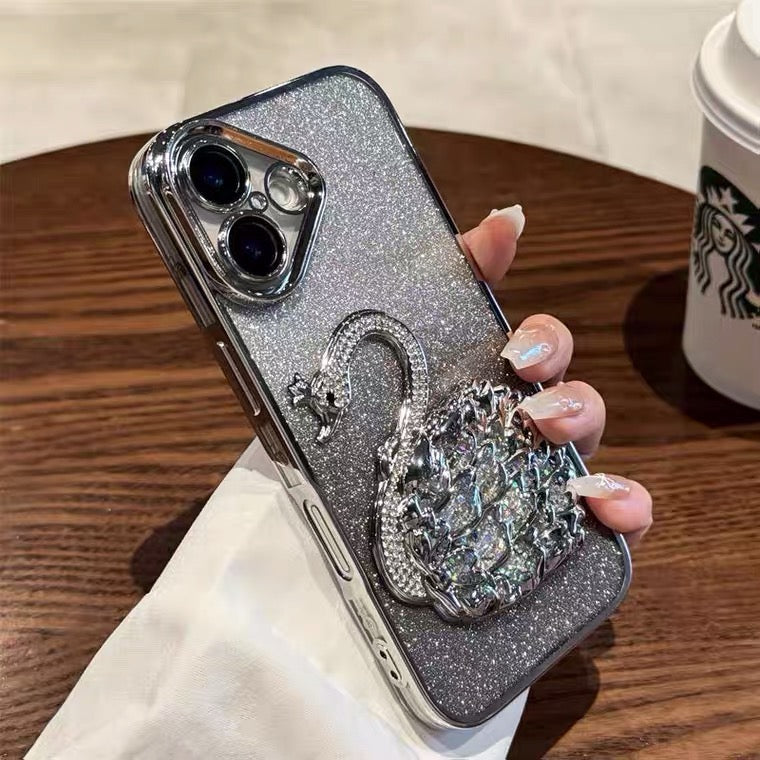 iPhone Case Quicksand Swan Design B(With A Glitter Sheet)