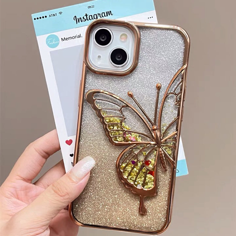 iPhone Case Quicksand Butterfly Design D(With A Glitter Sheet)