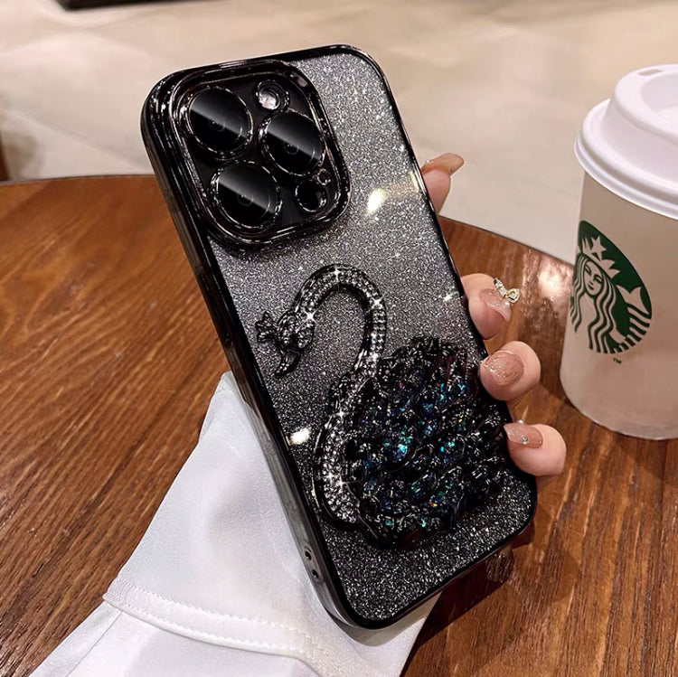 iPhone Case Quicksand Swan Design A(With A Glitter Sheet)