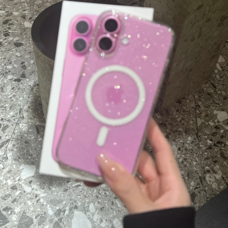 iPhone Case HD Transparent with Glitter B