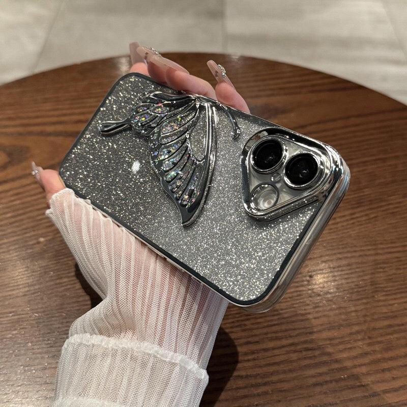 iPhone Case Quicksand Butterfly Design B(With A Glitter Sheet)