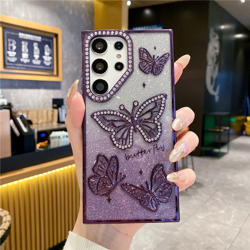 Samsung Case Quicksand Butterfly Design B(With A Glitter Sheet)
