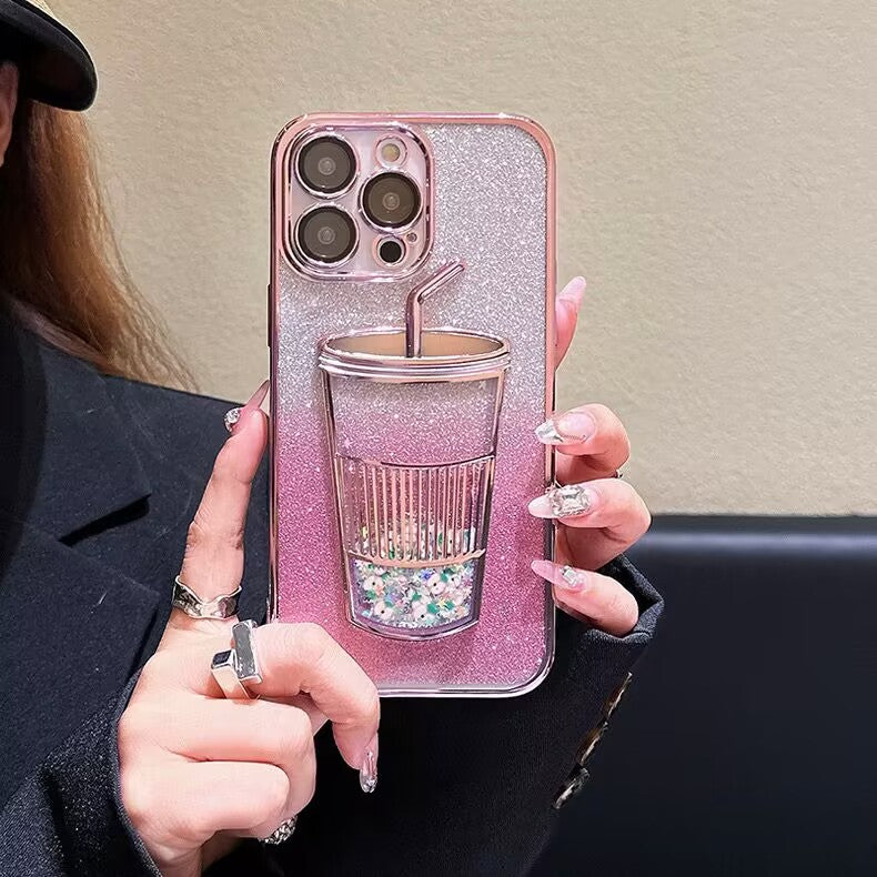 iPhone Case Quicksand Bottle Design A(With A Glitter Sheet)