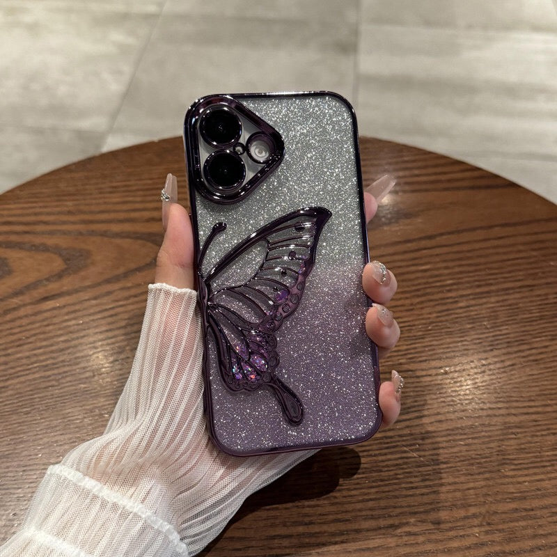 iPhone Case Quicksand Butterfly Design B(With A Glitter Sheet)