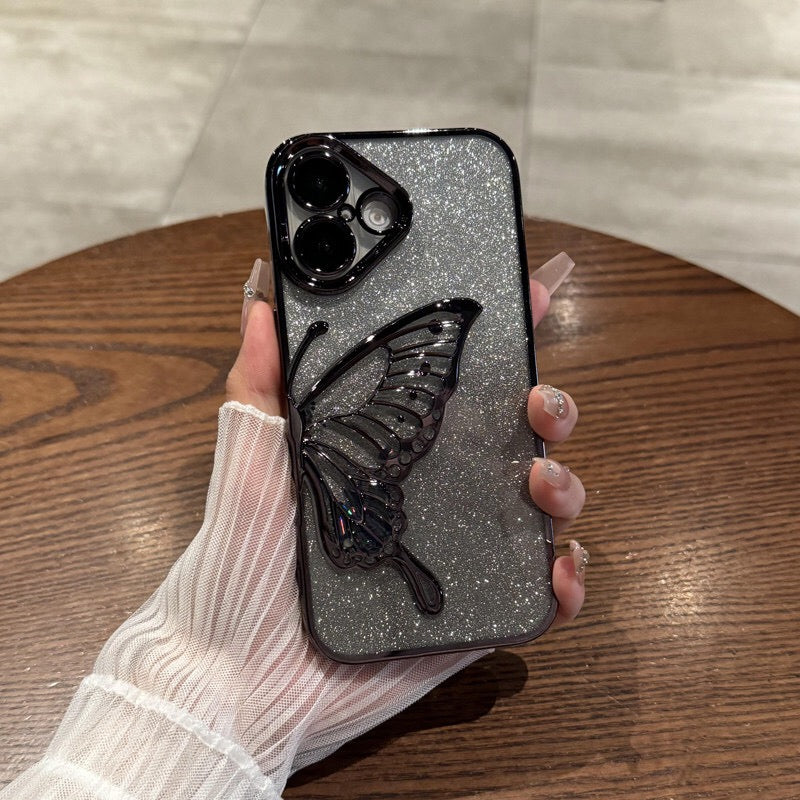 iPhone Case Quicksand Butterfly Design B(With A Glitter Sheet)