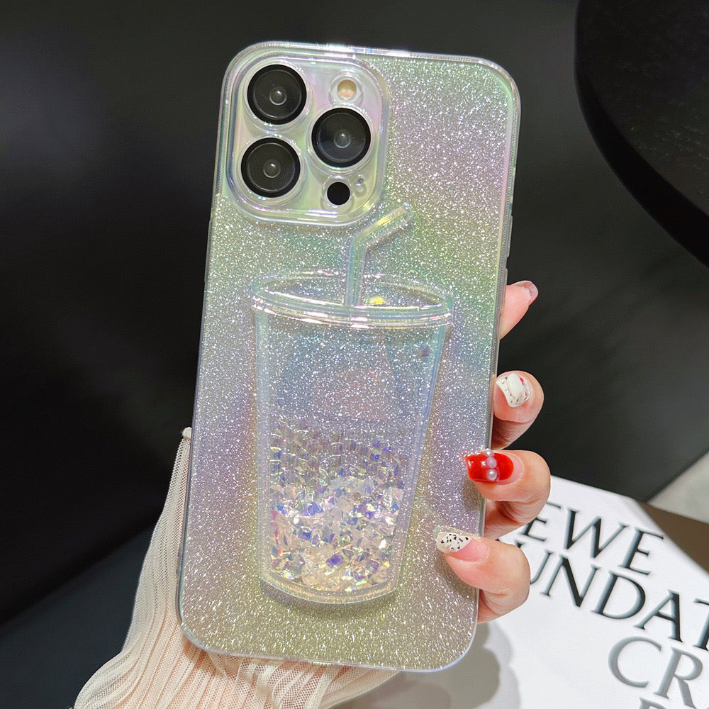 iPhone Case Quicksand Bottle Design B(With A Glitter Sheet)