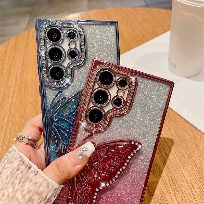 Samsung Case Quicksand Butterfly Design A(With A Glitter Sheet)