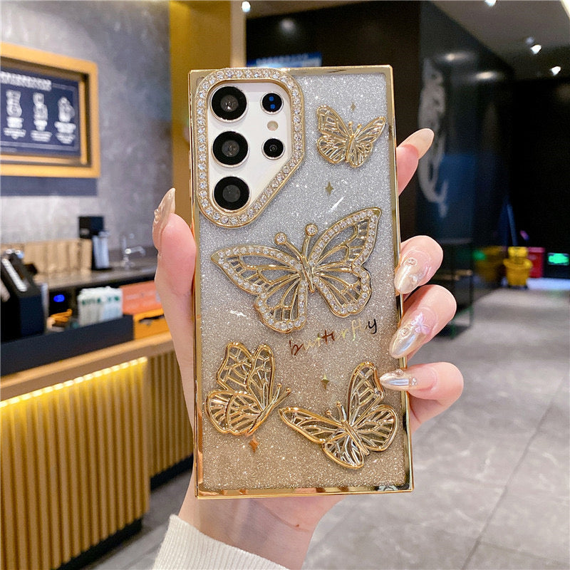 Samsung Case Quicksand Butterfly Design B(With A Glitter Sheet)