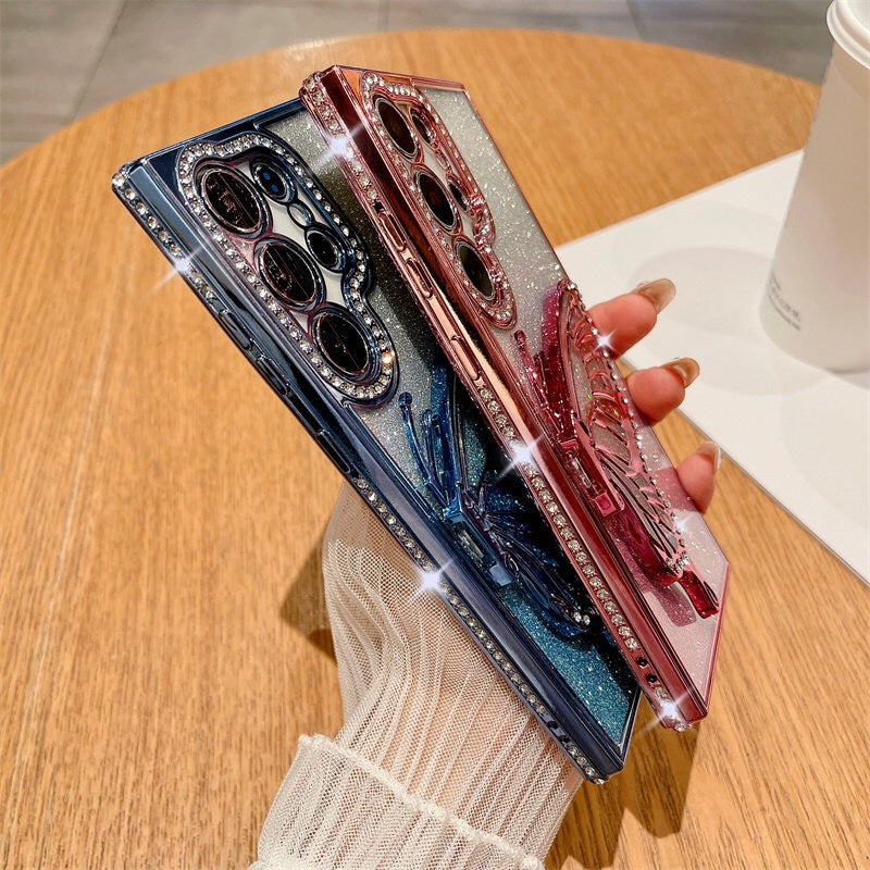 Samsung Case Quicksand Butterfly Design A(With A Glitter Sheet)