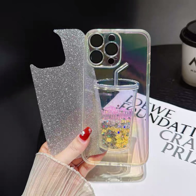 iPhone Case Quicksand Bottle Design B(With A Glitter Sheet)