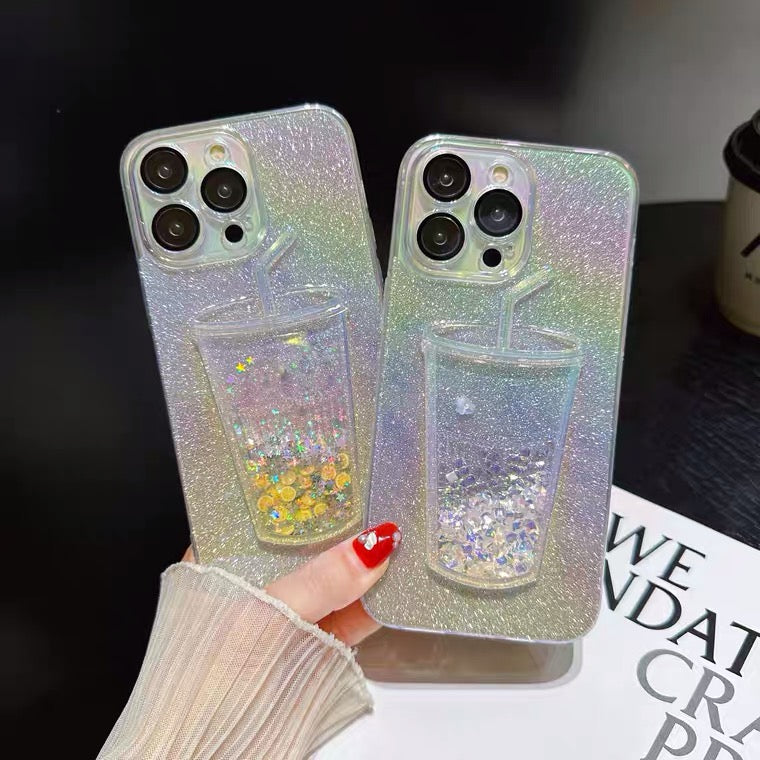 iPhone Case Quicksand Bottle Design B(With A Glitter Sheet)