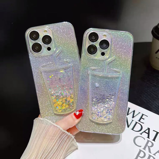 iPhone Case Quicksand Bottle Design B(With A Glitter Sheet)