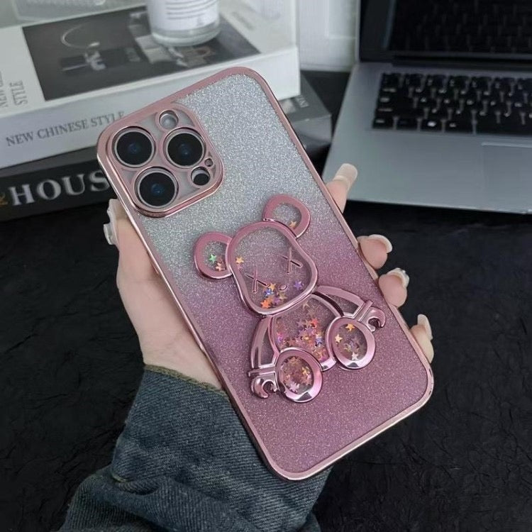iPhone Case Quicksand Bear Design A(With A Glitter Sheet)