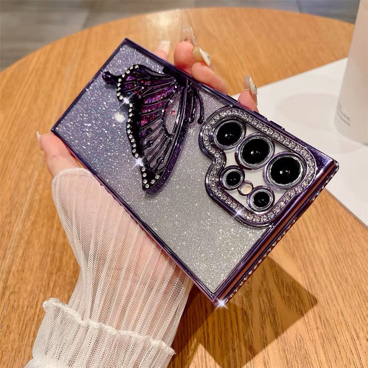 Samsung Case Quicksand Butterfly Design A(With A Glitter Sheet)
