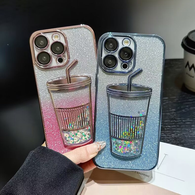 iPhone Case Quicksand Bottle Design A(With A Glitter Sheet)