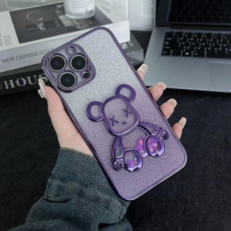 iPhone Case Quicksand Bear Design A(With A Glitter Sheet)