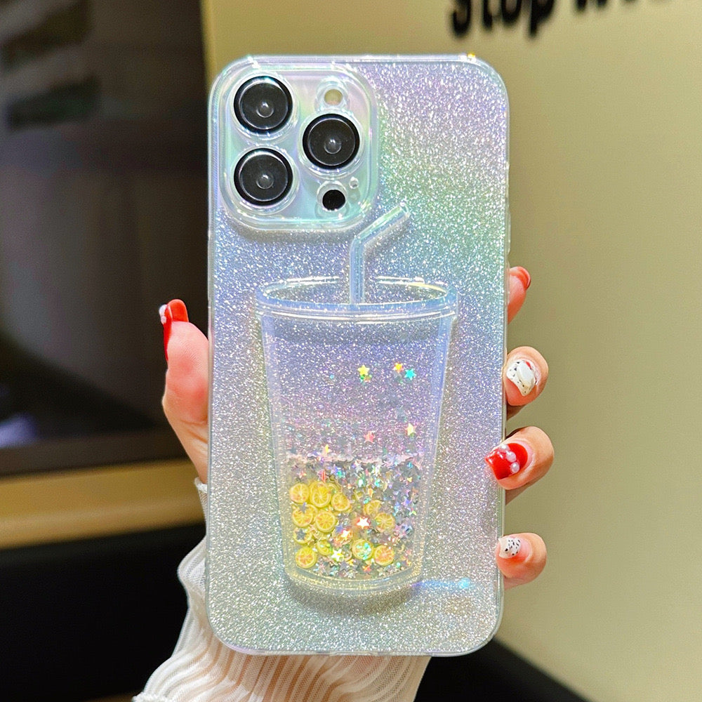 iPhone Case Quicksand Bottle Design B(With A Glitter Sheet)