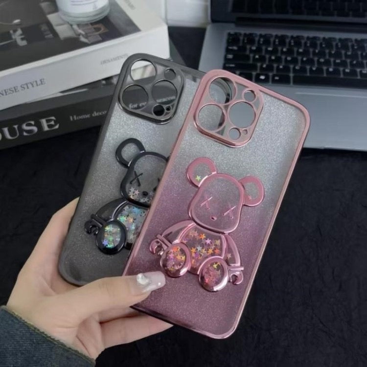 iPhone Case Quicksand Bear Design A(With A Glitter Sheet)