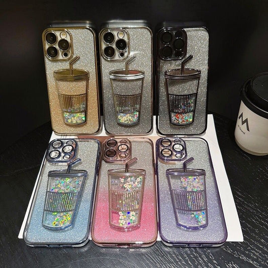 iPhone Case Quicksand Bottle Design A(With A Glitter Sheet)