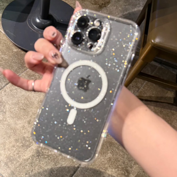 iPhone Case HD Transparent with Glitter B