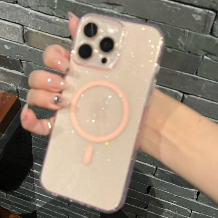 iPhone Case HD Transparent with Glitter B