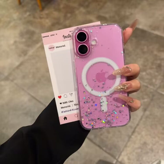 iPhone Case HD Transparent with Glitter A(Clear)