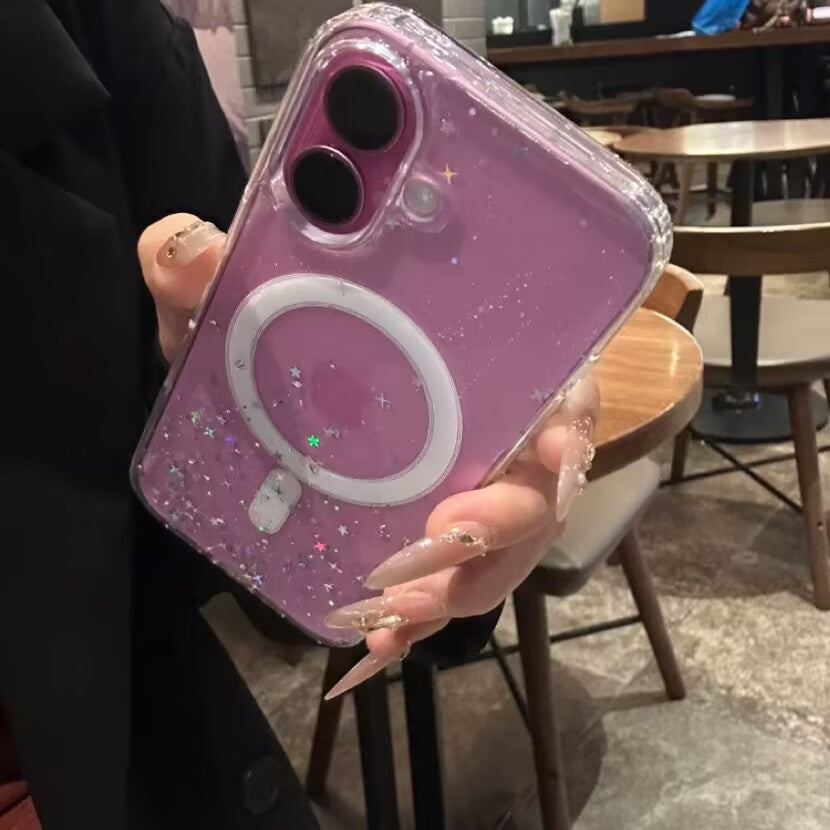 iPhone Case HD Transparent with Glitter A(Clear)