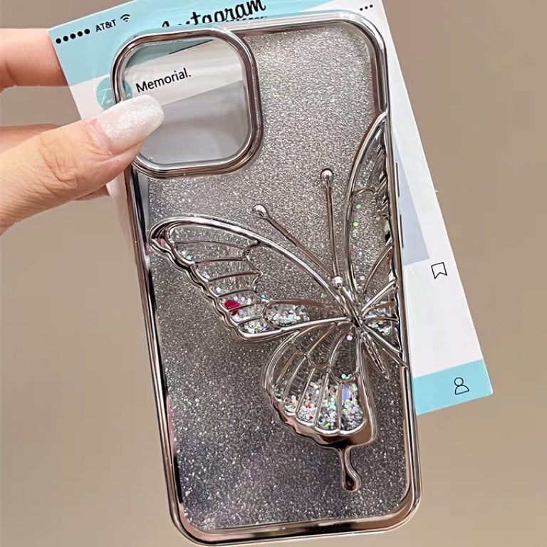 iPhone Case Quicksand Butterfly Design D(With A Glitter Sheet)