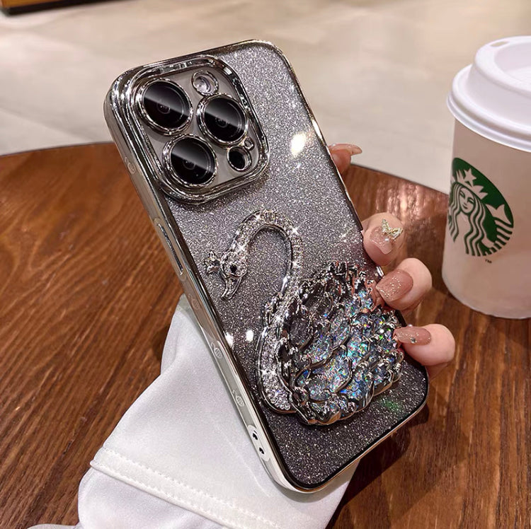 iPhone Case Quicksand Swan Design A(With A Glitter Sheet)