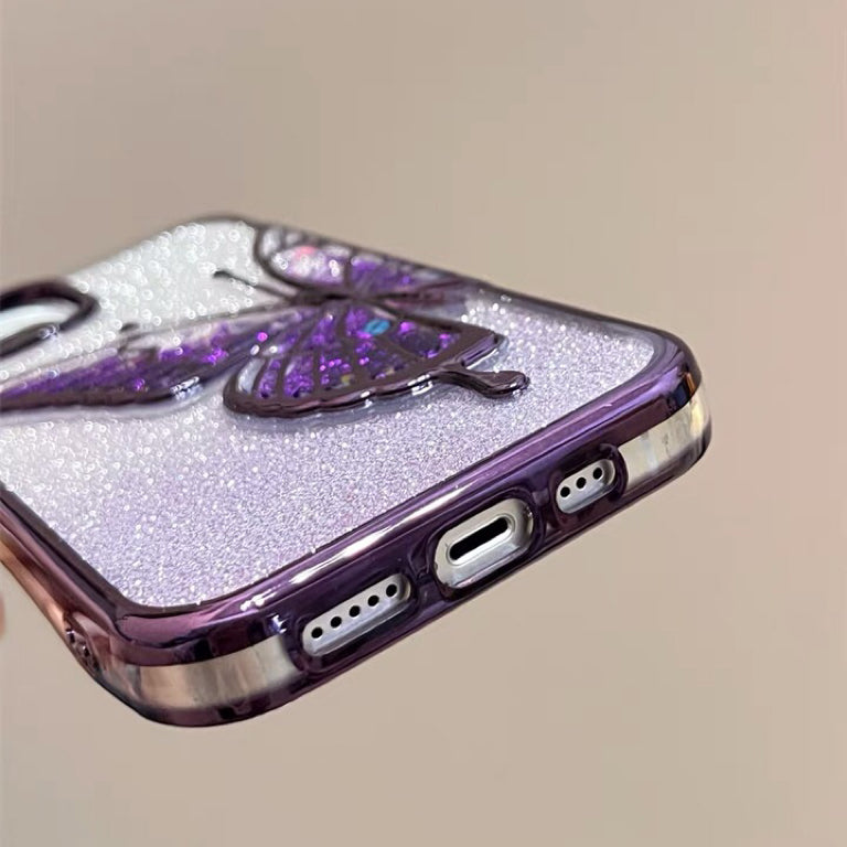 iPhone Case Quicksand Butterfly Design D(With A Glitter Sheet)